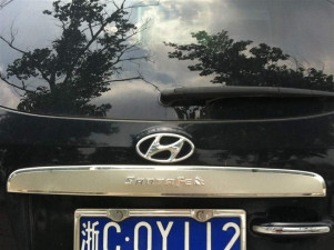 Хром накладка на планку багажника Hyundai Santa Fe 2006-2012 нержавеющая сталь