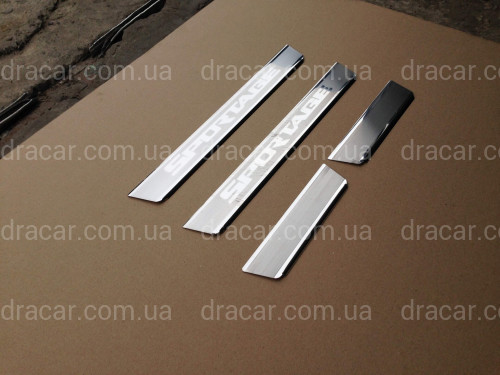 Накладки на пороги Kia Sportage R 2010- на метал артикул 5147