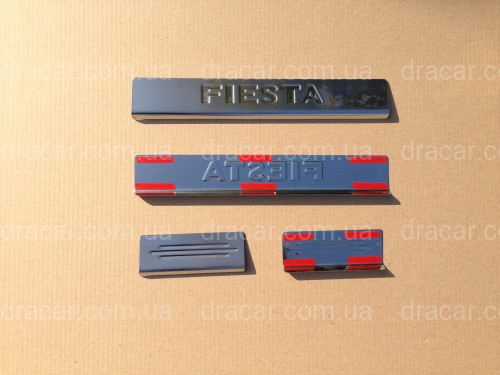 Накладки на пороги Ford Fiesta 2004-2010 (нержавеющая сталь) артикул 5077