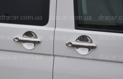 Хром накладки под ручки (мыльницы) Volkswagen Caddy 04-15 / T5 03-15 (нержавеющая сталь) 4 штучные артикул 1035