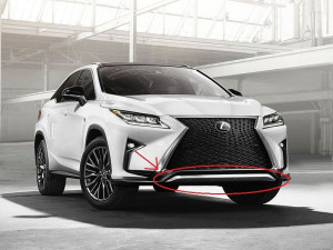 Хром переднего бампера F-Sport Lexus RX 2015-2019 5312248080 глянцевый хром