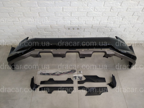 Юбка переднего бампера OEM Toyota Land Cruiser Prado 150 2018- цвет черный 202 артикул 7174