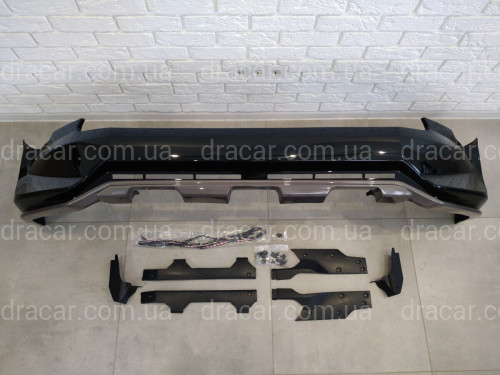 Юбка переднего бампера OEM Toyota Land Cruiser Prado 150 2018- цвет черный 202 артикул 7174