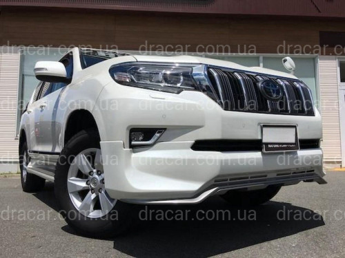 Юбка переднего бампера OEM Toyota Land Cruiser Prado 150 2018- цвет черный 202 артикул 7174