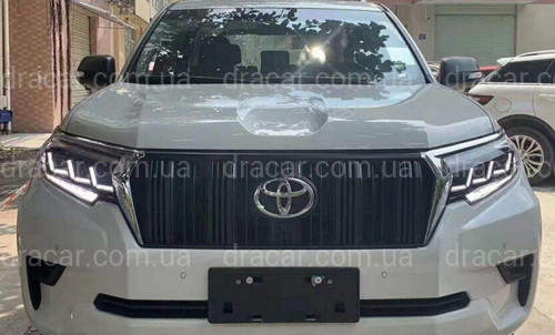 Led фары 3 линзы Toyota Land Cruiser Prado 150 рестайлинг 2018+ артикул 7014