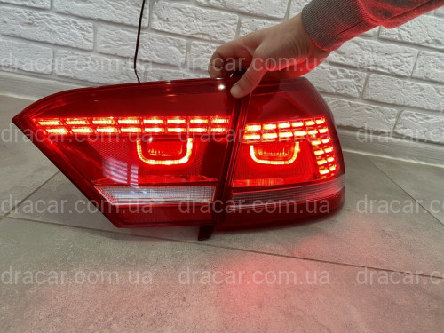 Задние LED стопы фонари Volkswagen Passat B7 USA 2011-2015 (ЖЕЛТЫЙ ПОВОРОТНИК) артикул 7453