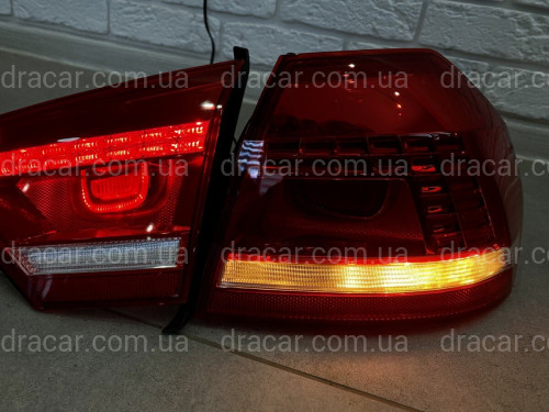 Задние LED стопы фонари Volkswagen Passat B7 USA 2011-2015 (ЖЕЛТЫЙ ПОВОРОТНИК) артикул 7453