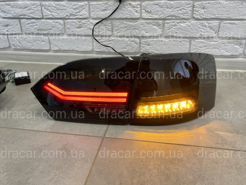 Задние LED фонари стопы Volkswagen Jetta 6 2011-2014 в стиле Audi Black артикул 7455
