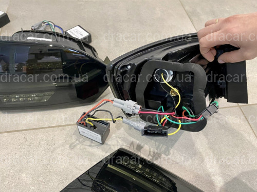 Задние LED фонари стопы Volkswagen Jetta 6 2011-2014 в стиле Audi Black артикул 7455