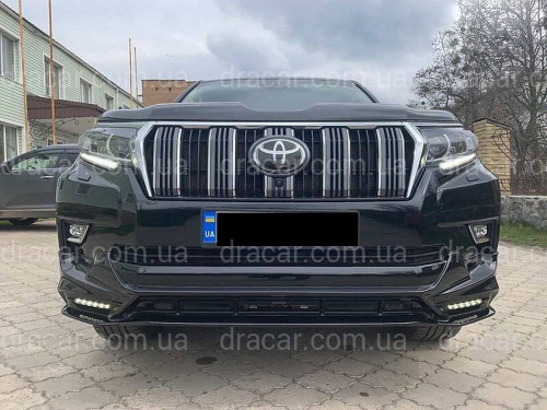 Юбка переднего бампера TRD Toyota Land Cruiser Prado 150 2017+ цвет черный артикул 7544