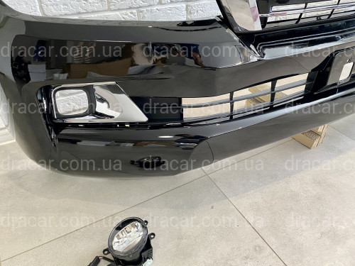 Бампер в сборе Toyota Land Cruiser 200 2007-2015 в стиле рестайлинг 2016+  цвет черный 202 артикул 7546