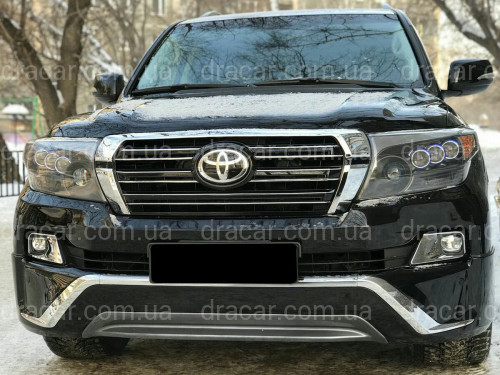 Бампер в сборе Toyota Land Cruiser 200 2007-2015 в стиле рестайлинг 2016+  цвет черный 202 артикул 7546