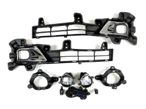 LED противотуманные фары с накладками Toyota Land Cruiser 200 2016-2021