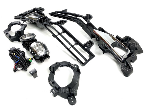 LED противотуманные фары с накладками Toyota Land Cruiser 200 2016-2021 артикул 7492