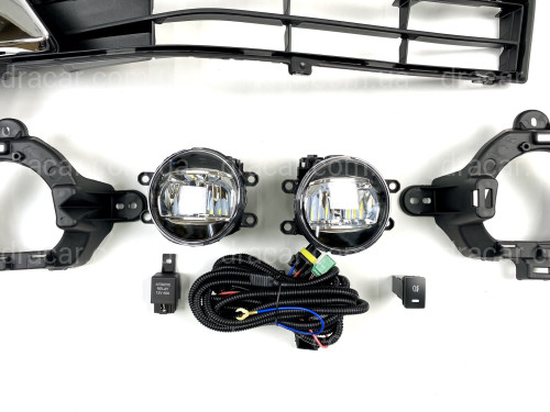 LED противотуманные фары с накладками Toyota Land Cruiser 200 2016-2021 артикул 7492