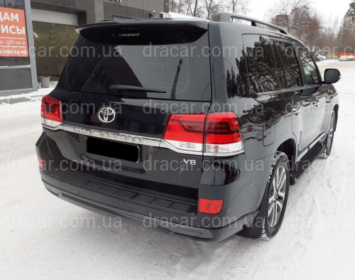 Обвес юбка заднего бампера Executive Toyota Land Cruiser 200 стиль 2016 цвет черный с серым артикул 7603