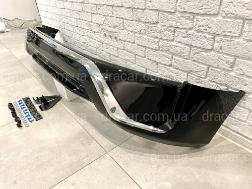Обвес юбка переднего бампера Executive Toyota Land Cruiser 200 2016  цвет черный артикул 6729