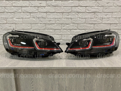 Фары Volkswagen Golf 7 2012-2016 в стиле GTI рестайлинг 7.5 артикул 7625