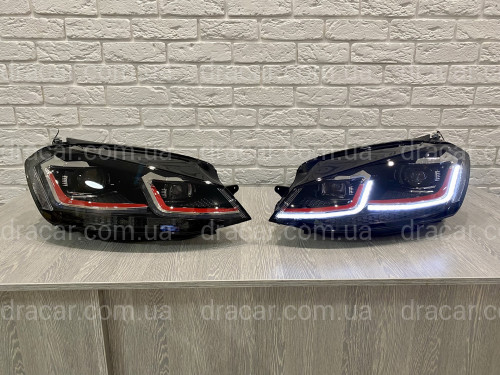 Фары Volkswagen Golf 7 2012-2016 в стиле GTI рестайлинг 7.5 артикул 7625