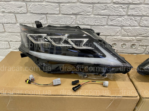 Фары Full LED 3 линзы Lexus RX 350 / 450H 2012-2015 в стиле рестайлинг 2020 артикул 7630