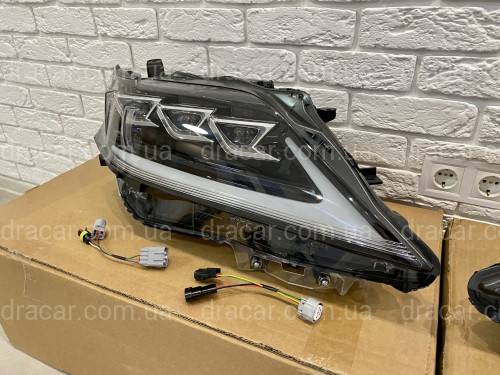 Фары Full LED 3 линзы Lexus RX 350 / 450H 2012-2015 в стиле рестайлинг 2020 артикул 7630