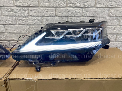 Фары Full LED 3 линзы Lexus RX 350 / 450H 2012-2015 в стиле рестайлинг 2020 артикул 7630