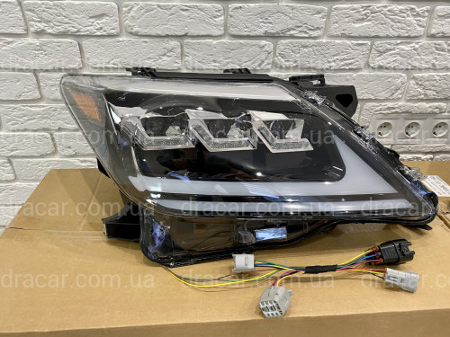 Фары Full LED 3 линзы Lexus LX 570 2012-2015 в стиле рестайлинг 2016 артикул 7639