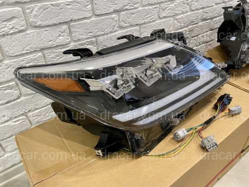 Фары Full LED 3 линзы Lexus LX 570 2012-2015 в стиле рестайлинг 2016 артикул 7639