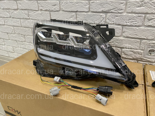 Фары Full LED 3 линзы Lexus LX 570 2012-2015 в стиле рестайлинг 2016 артикул 7639