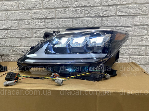 Фары Full LED 3 линзы Lexus LX 570 2012-2015 в стиле рестайлинг 2016 артикул 7639