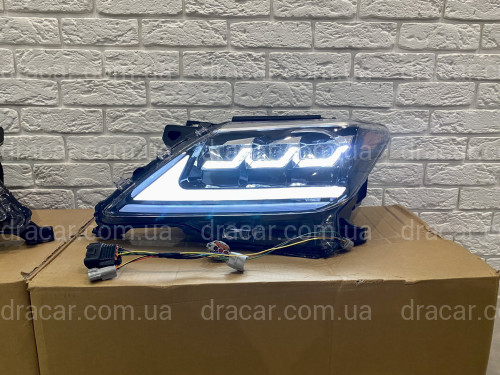 Фары Full LED 3 линзы Lexus LX 570 2012-2015 в стиле рестайлинг 2016 артикул 7639