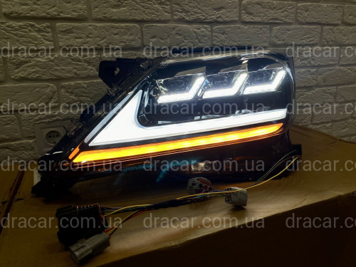 Фары Full LED 3 линзы Lexus LX 570 2012-2015 в стиле рестайлинг 2016 артикул 7639
