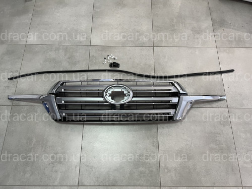 Решетка радиатора с ресницами Toyota Land Cruiser 200 2016+ СЕРАЯ артикул 7643