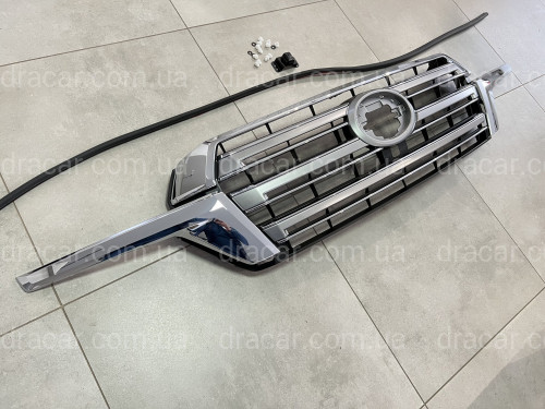 Решетка радиатора с ресницами Toyota Land Cruiser 200 2016+ СЕРАЯ артикул 7643