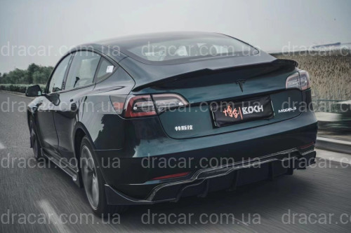 Спойлер лип багажника Tesla model 3 2017-  ABS пластик, цвет черный глянец артикул 7884