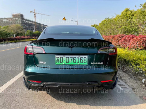 Спойлер лип багажника Tesla model 3 2017-  ABS пластик, цвет черный глянец артикул 7884