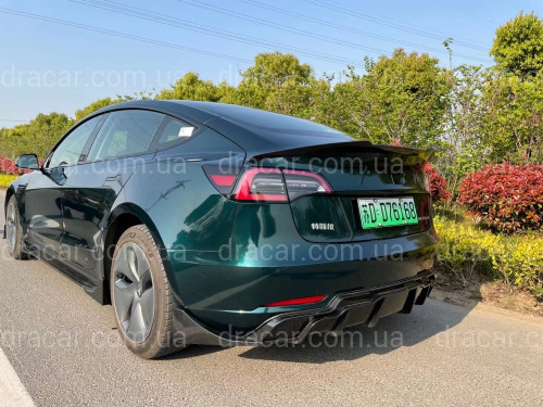 Спойлер лип багажника Tesla model 3 2017-  ABS пластик, цвет черный глянец артикул 7884