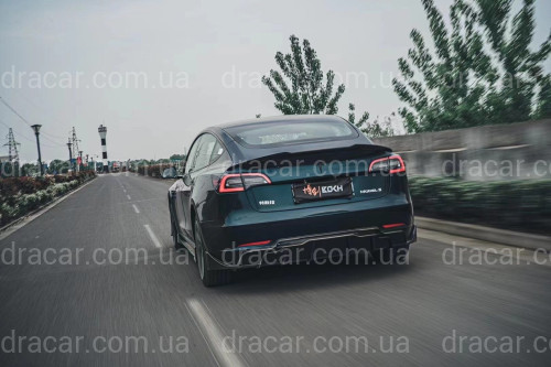 Спойлер лип багажника Tesla model 3 2017-  ABS пластик, цвет черный глянец артикул 7884