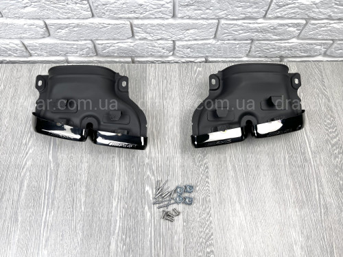 Насадки на выхлопные трубы AMG C63 Mercedes Benz С Class W205 2014-2018 черные артикул 7883