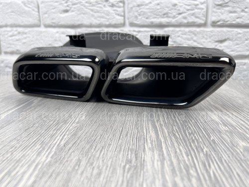 Насадки на выхлопные трубы AMG C63 Mercedes Benz С Class W205 2014-2018 черные артикул 7883