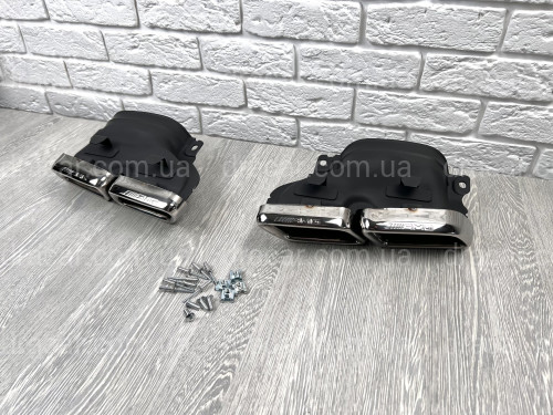 Насадки на выхлопные трубы AMG C63 Mercedes Benz С Class W205 2014-2018 хром артикул 7882