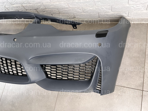Передний бампер M3 стиль BMW 3 Series F30 F31 2012-2018 (под омыватели / с отверстиями под парктроники)  артикул 7916