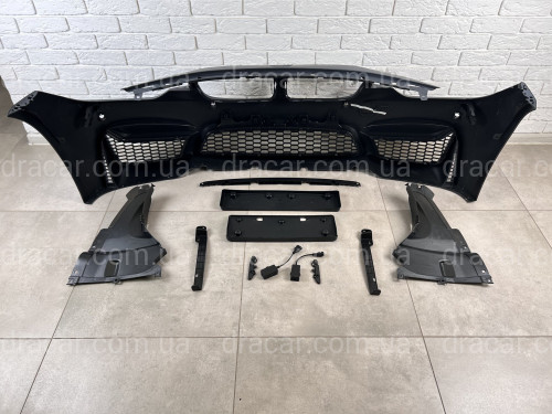 Передний бампер M3 стиль BMW 3 Series F30 F31 2012-2018 (под омыватели / с отверстиями под парктроники)  артикул 7916