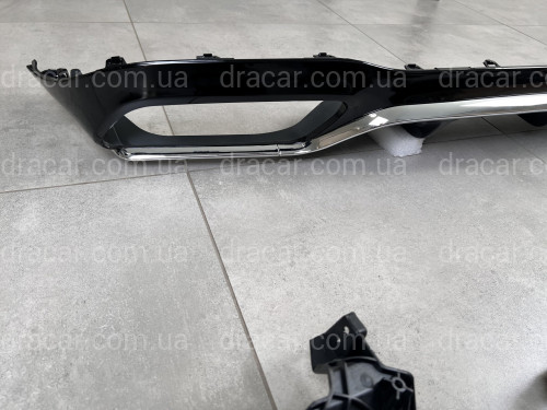 Накладка заднего бампера (диффузор) AMG черная с хромом Mercedes E-Class W213 2016-2020 артикул 7962