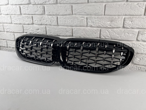 Решетка радиатора Diamond BMW 3 Series G20 G21 2019-2022 черная с хромом артикул 7980