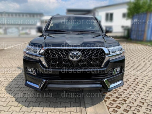 Обвес юбка переднего бампера TRD Toyota Land Cruiser 200 2016-2022 цвет черный артикул 8006