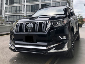 Юбка переднего бампера Toyota Land Cruiser 150 2018- с DRL