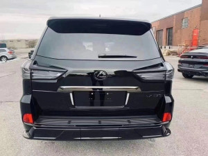 Обвес юбка заднего TRD бампера Lexus LX 570 2015-2021 цвет черный