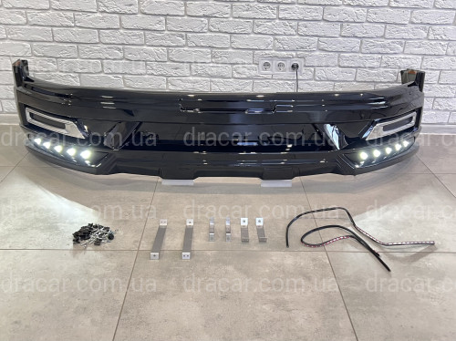 Обвес юбка переднего бампера WALD Toyota Land Cruiser 200 2016-2022 цвет черный артикул 8008