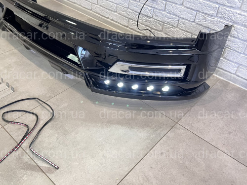Обвес юбка переднего бампера WALD Toyota Land Cruiser 200 2016-2022 цвет черный артикул 8008